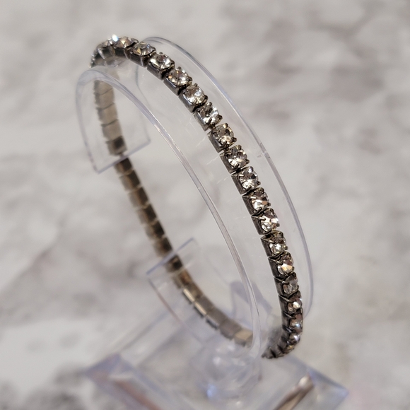 Unbranded Jewelry - Rhinestone Tennis Bracelet Silver Tone Stretch Classic Formal Costume‎ Jewelry